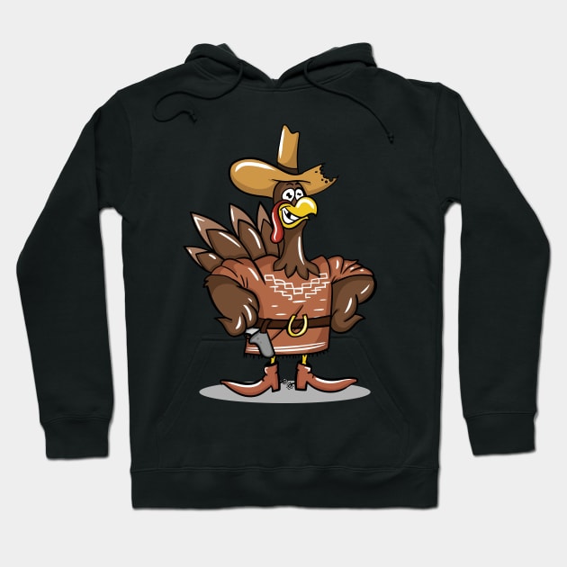 Cowboy Turkey Hoodie by LetsBeginDesigns